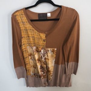 Guinevere Anthropologie  Floral  Button Sweater Cardigan